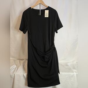 🖤A New Day Black Short Sleeve Tie-Front T-Shirt Dress – Size XL NWT🖤